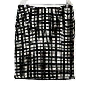 Dallia Collection Skirt Womens Size 14 Black White Wool Pencil Straight Lined